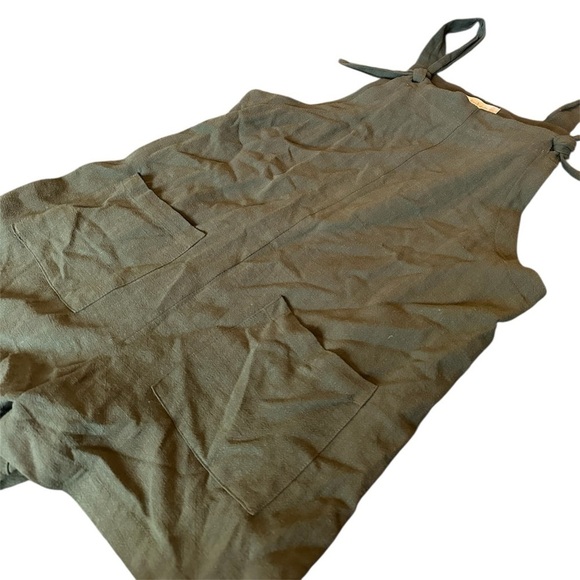 Altar’d State Green Linen Overall Romper Small - Picture 3 of 12